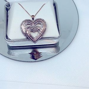 Women’s JCPenneys Rose Gold Diamond Necklace NWT